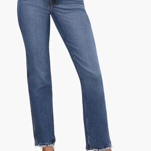 Good American Straight Leg Blue Jeans